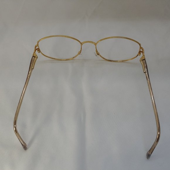 💎 Vintage CLEARVISION Eyeglass Frames Pink Brown Gold Full Metal Rims Plastic - Picture 5 of 12